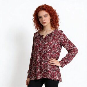 ROZ & ALI | Floral Tunic Blouse Sz M